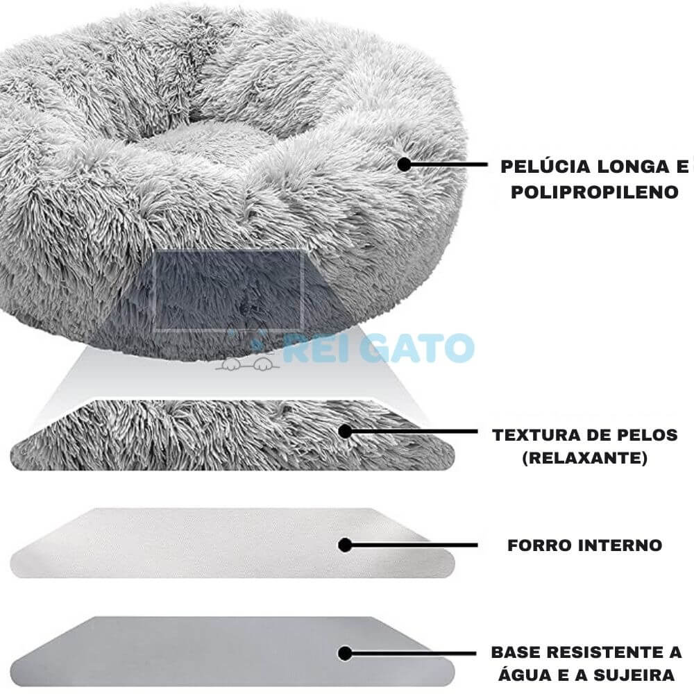 Cama Pet Fofa com Fundo Impermeável - REI GATO©️ + Brinde Exclusivo