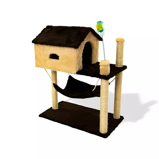 Casinha com Arranhador e Rede -  Rei Gato©