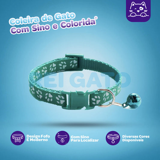 Coleira de Gato com Sino e Colorida - Rei Gato©