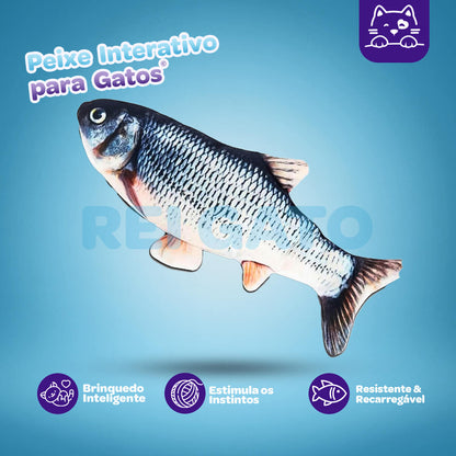Peixe Interativo Elétrico com Catnip para Gatos - Rei Gato©